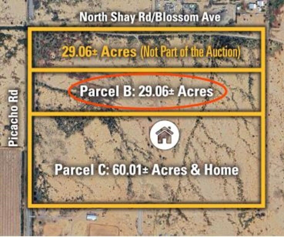 ONLINE AUCTION 89 ACRES + HOUSE IN 2 PARCELS (PICACHO, AZ)