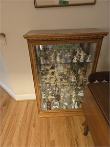 Oak Mirrored Back Curio Cabinet 30 X13x 45