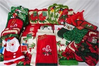Vintage Christmas Linens 74 Pieces