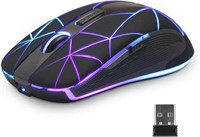 Rii Wireless Mouse RM200, RGB Rechargeable Mouse,C