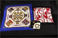 Set Of Three Hermes Silk Scarves