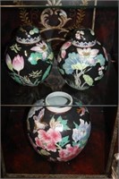 3pc Chinese Export Jars (1 missing lid)