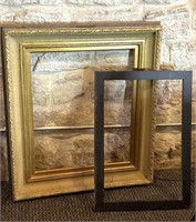 Gold Colored Wood Frame and Black Frame