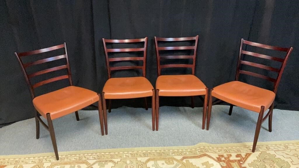 4 '60s Erling Torvits Danish Rosewood Side Chairs