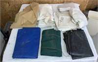Assorted Cloth and Plastic Tarps