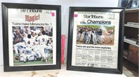 2- Star Tribune / 1987 Twins World Champs Posters