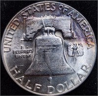 1955 Franklin Half Dollar Key Date Toned Franklin