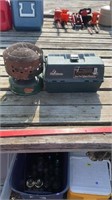 Coleman lamp ( untested), fiching tackle box
