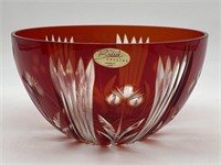 Badash Crystal Red Cut-to-Clear Bowl