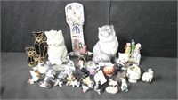 ESTATE LOT OF CAT STATUES AND FIGURINES