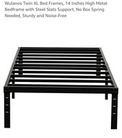 Twin XL Bed Frame, 14"t, Metal, Black

*appears