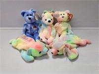 Beanie Babies: Peace Bears, Groovy, Sammy(Tie D
