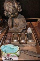 GIRL READING STATUE- SMALL VASES PORCELAIN BOWL