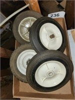 2 PAIR LAWNMOWER WHEELS