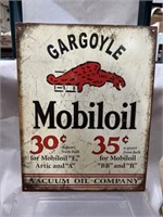 Gargoyle Mobiloil metal sign 16”x 12.5”