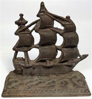 Brass Book Ends, Spanish Galleon - 5"T x 5.5"W