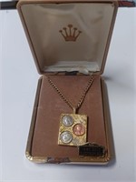 Marked 18KT Gold Electroplate Money Necklace