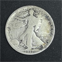 1917 Walking Liberty Silver Half Dollar