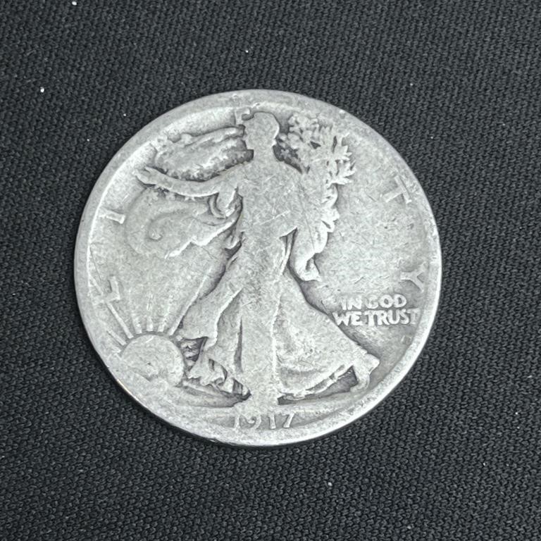 1917 Walking Liberty Silver Half Dollar