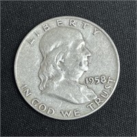 1958 Franklin Silver Half Dollar