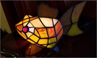 Stained glass fish lamp, working great
