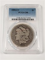 1890-CC Morgan Silver Dollar - Graded G06