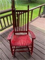 Red Wooden Rocking Chair