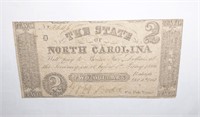 1861 North Carolina Confederate 2 dollar note