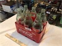 32oz. Plastic Coca-Cola Bottle Carrier & Bottles