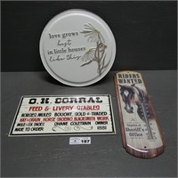 Tins Signs & Thermometer