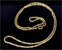 18ct Yellow gold "foxtail" chain necklace