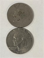 2-bicentennial Eisenhower dollar coin