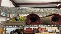 Shelf lot- 3 rugs and purses