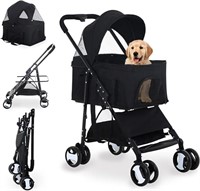 3-in-1 Folding Dog Stroller - Black