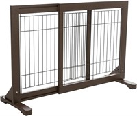 Freestanding Pet Gate, Wood and Wire,