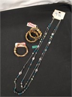 Heavy Costume glass beaded bracelets & necklace