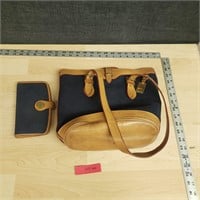 Vtg Dooney & Bourke Shoulder Handbag & Wallet