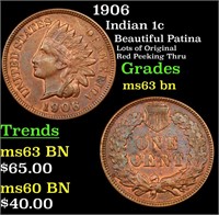 1906 Indian 1c Grades Select Unc BN