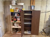 (2) Cabinets with Lubricants, Cleaning Items