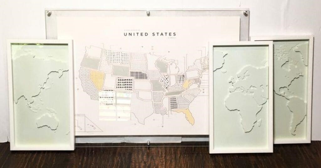 Visual Guide of the U.S. Acrylic Framed