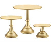 HBLIFE 3 PCS CAKE STAND, GOLD CAKE STAND SET DISC