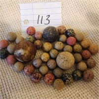 Lot of Clay Marbles & Other