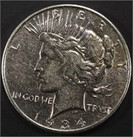 1934-D PEACE DOLLAR AU