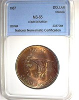 1967 Dollar NNC MS65 Confederation