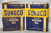 (2) "Sunoco" 2GAL Motor Oil Cans