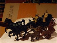 Cast Iron Horse & buggy marked Stanley Toys &