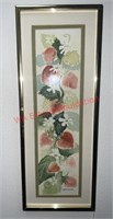 Watercolor strawberries painting signed (small