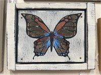 Distressed butterfly wall art (small room)