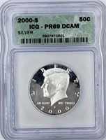 2000-S Kennedy Silver Half Dollar ICG PR-69 DCAM