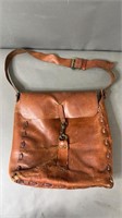Vtg Handmade Leather Saddle Bag